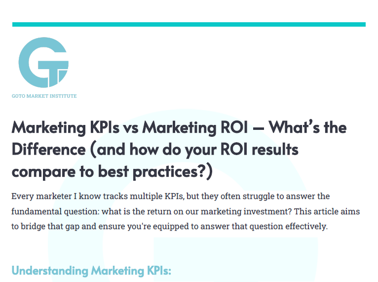 8.2 Marketing KPI vs ROI Sample